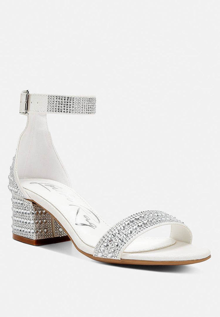 Twerky Rhinestones Embellished Block Sandals