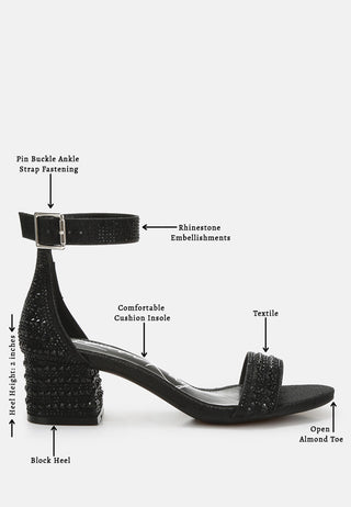 Twerky Rhinestones Embellished Block Sandals