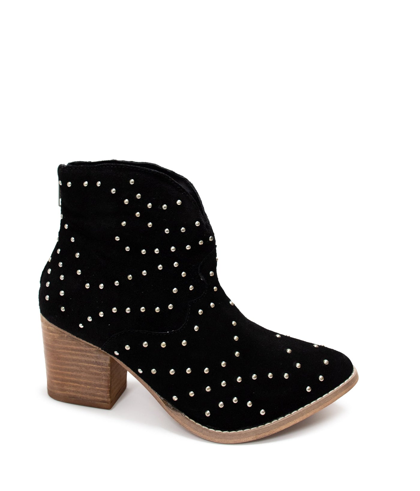 Twilight Studded Heeled Ankle Boot in Black - Glamourous Grace