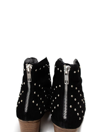 Twilight Studded Heeled Ankle Boot in Black - Glamourous Grace