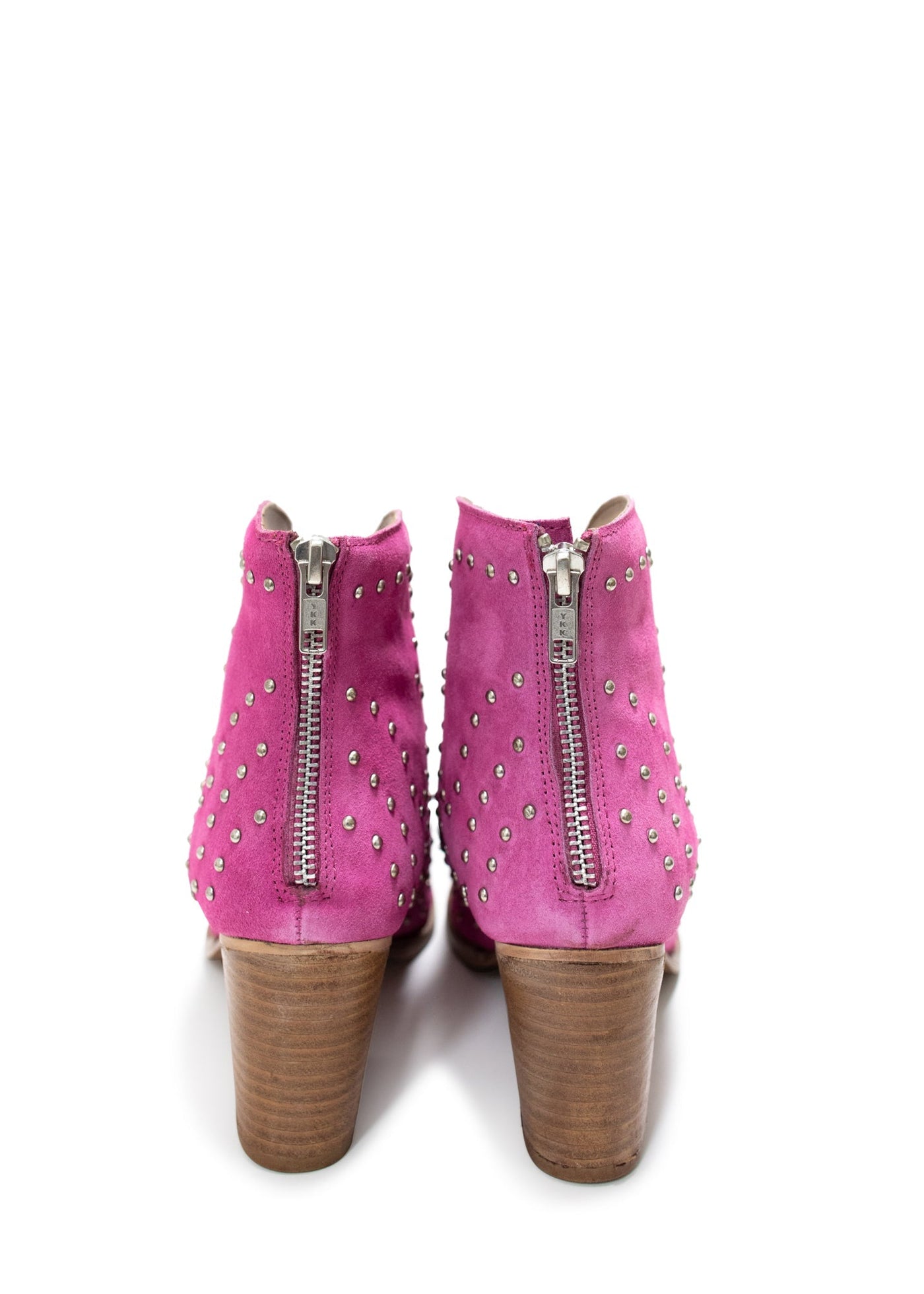 Twilight Studded Heeled Ankle Boot in Magenta - Glamourous Grace