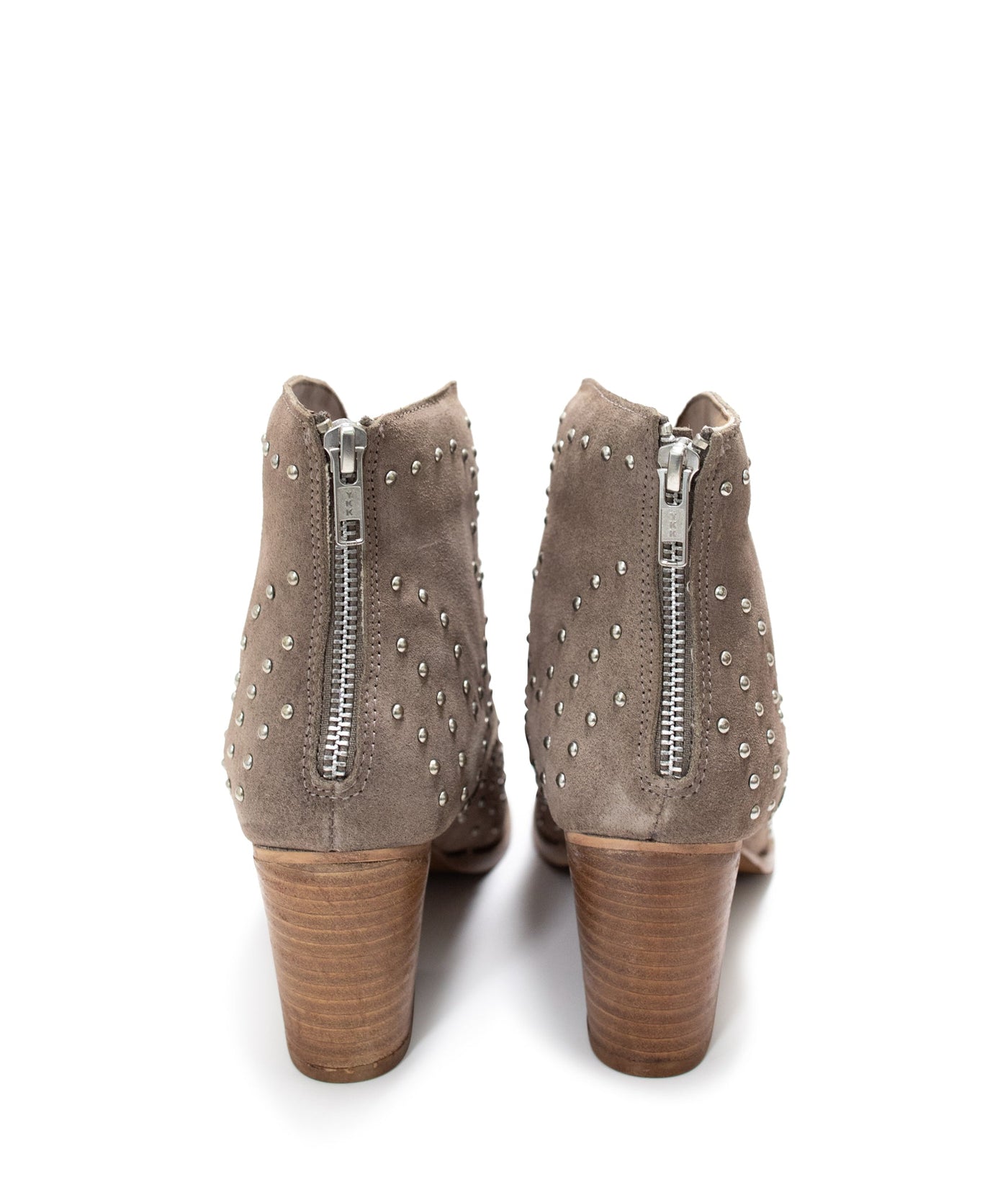 Twilight Studded Heeled Ankle Boot in Taupe - Glamourous Grace