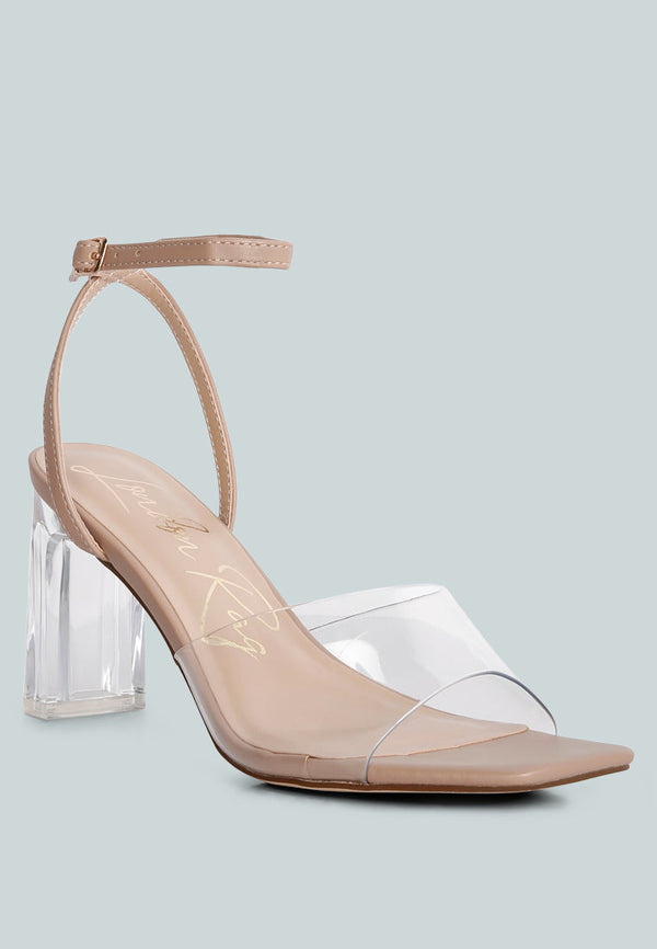 Twinkle Clear Block Heel Sandal - Glamourous Grace