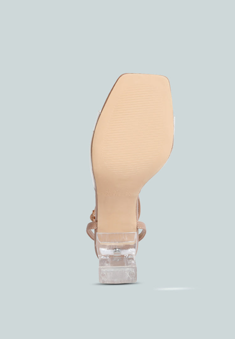 Twinkle Clear Block Heel Sandal
