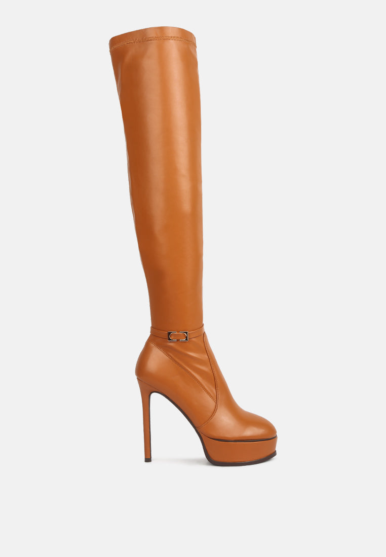 Twinkles Patent Stiletto Heeled Long Boots - Glamourous Grace