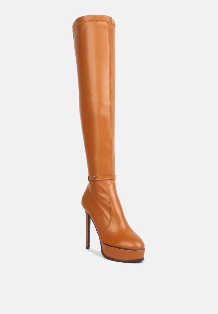 Twinkles Patent Stiletto Heeled Long Boots - Glamourous Grace