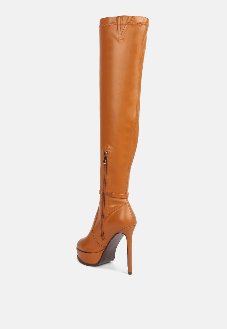Twinkles Patent Stiletto Heeled Long Boots - Glamourous Grace