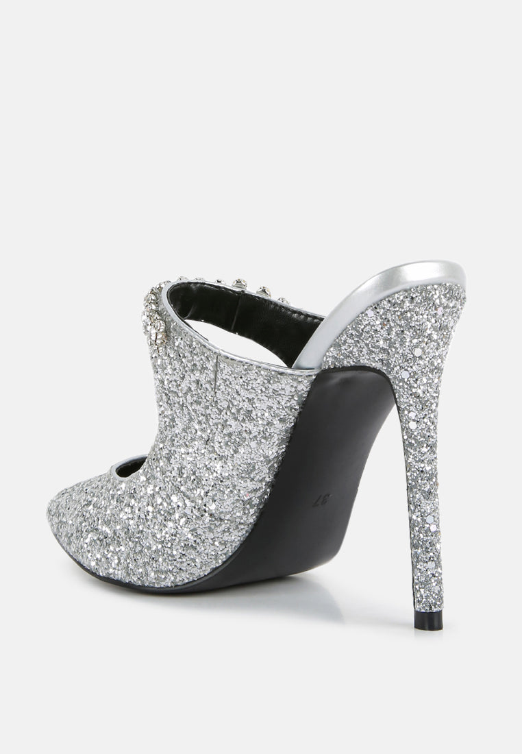 Twinklet Glitter Diamante Embellished Stilettos - Glamourous Grace