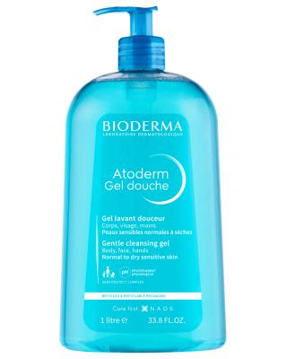 Bioderma Atoderm Shower Gel 1000ml - Moisturizing, Dermatologically Tested, Paraben-Free for Sensitive Skin - Glamourous Grace
