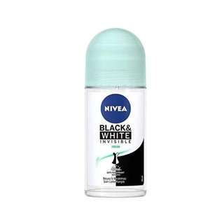 Nivea Deodorant Roll-On, Long-Lasting 48-Hour Protection, Alcohol-Free & Stain-Free for Sensitive Skin - Black & White Invisible Fresh 50ml - Glamourous Grace