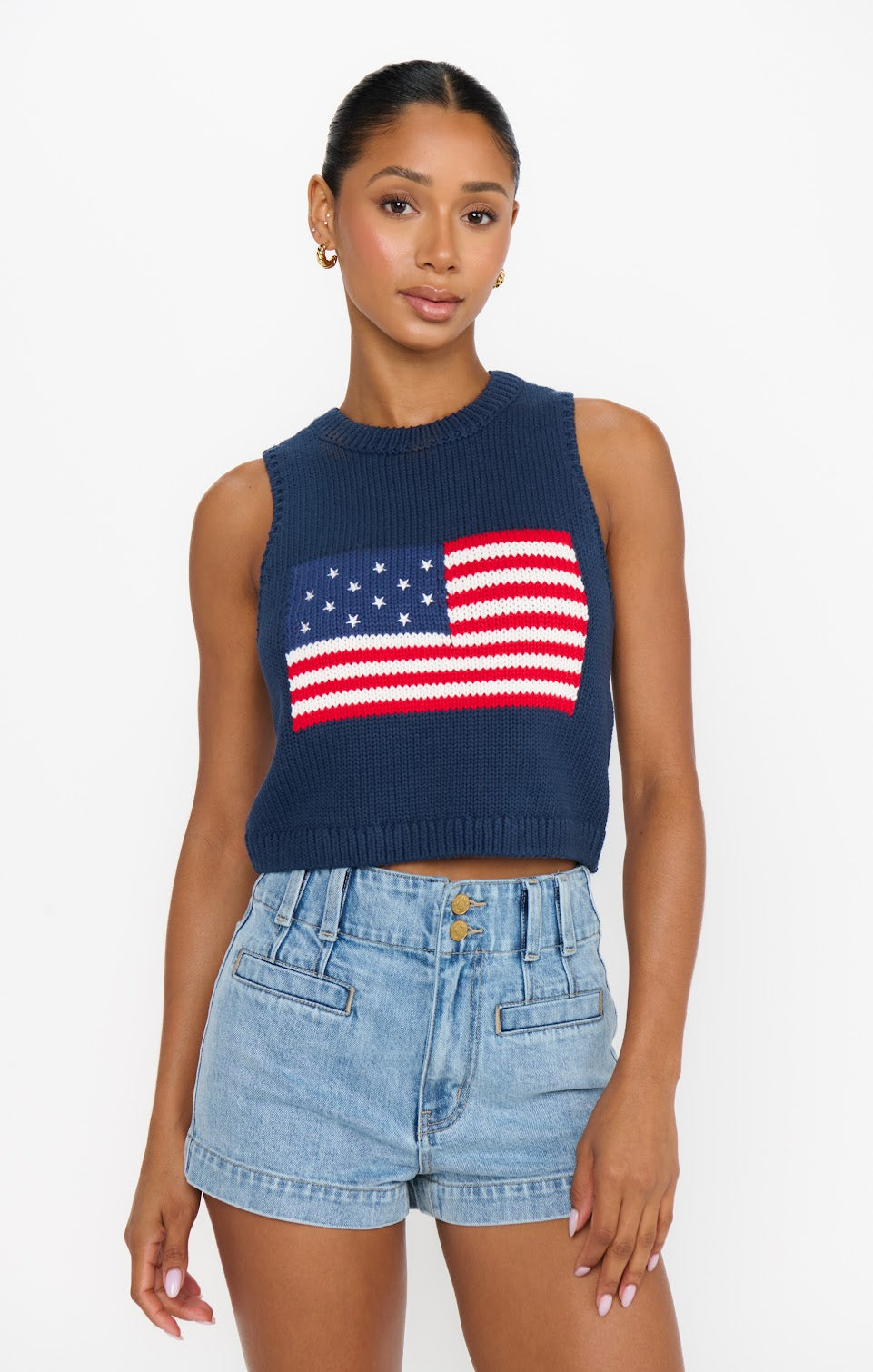 Milo Navy Flag Knit Tank