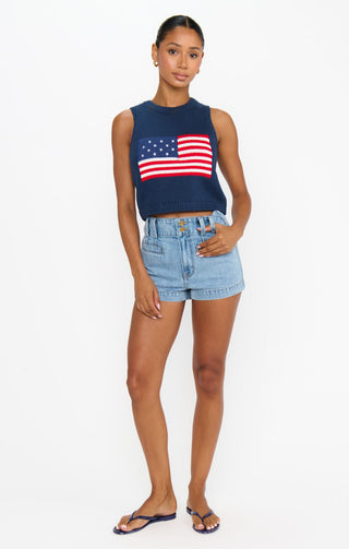 Milo Navy Flag Knit Tank