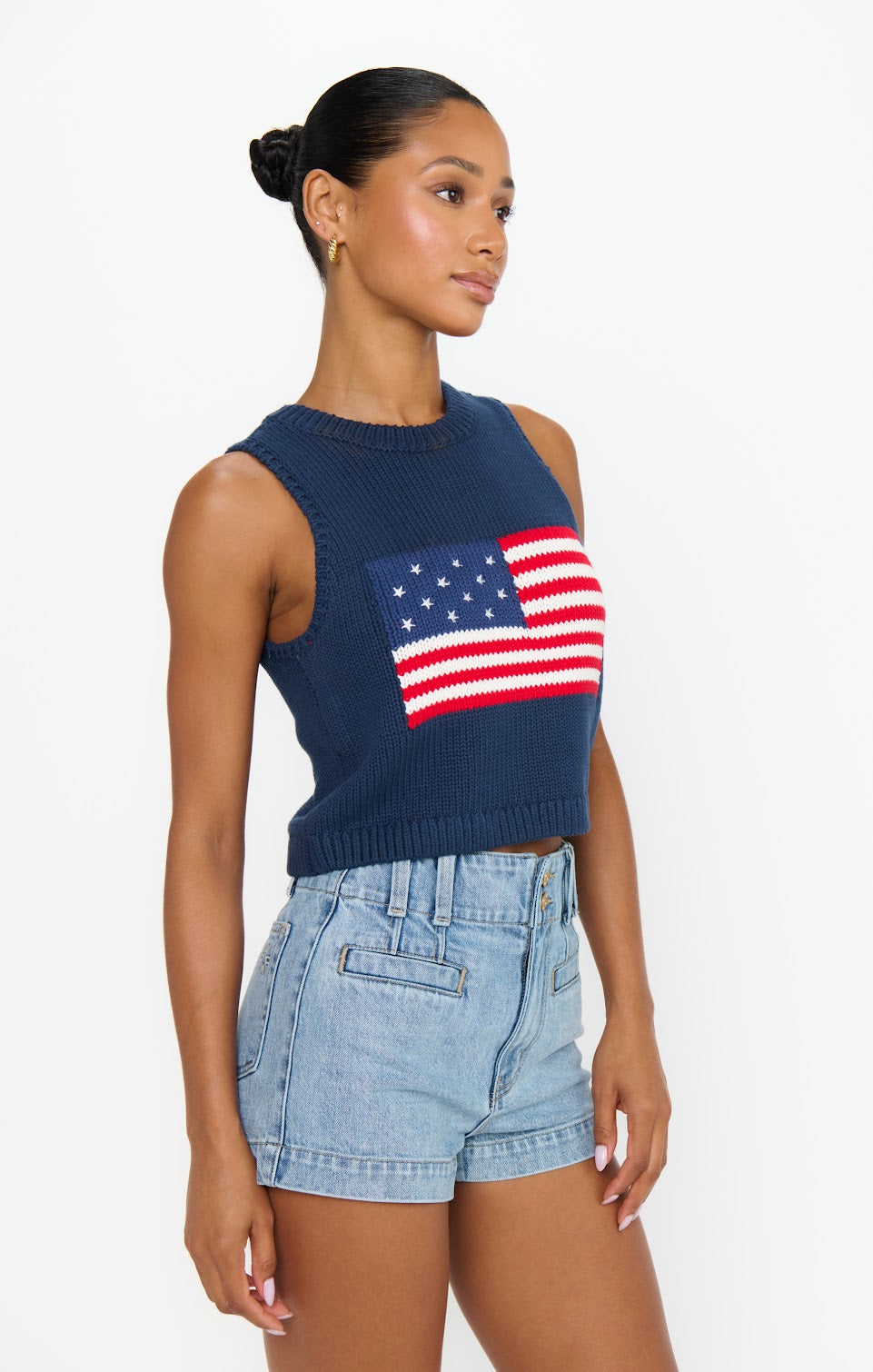 Milo Navy Flag Knit Tank