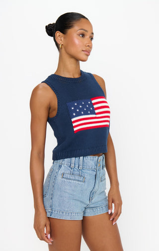 Milo Navy Flag Knit Tank