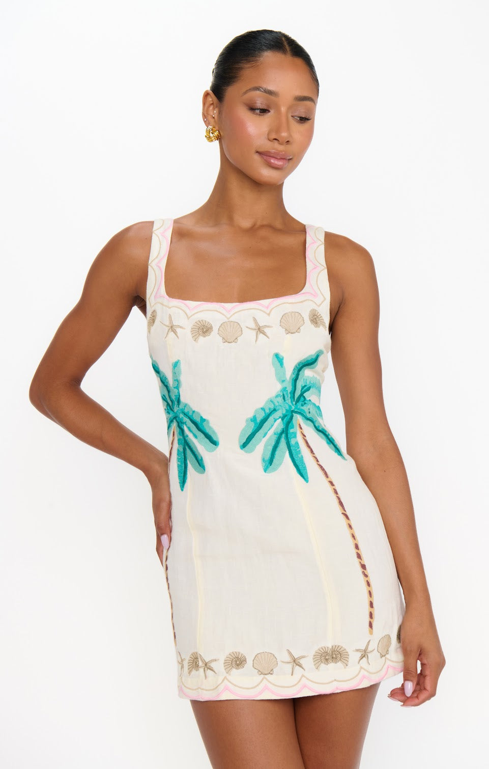Steph Beachfront Embroidery Mini Dress