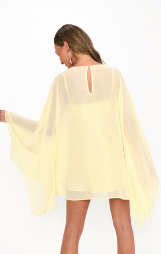 Olsen Pale Yellow Chiffon Mini Dress - Glamourous Grace