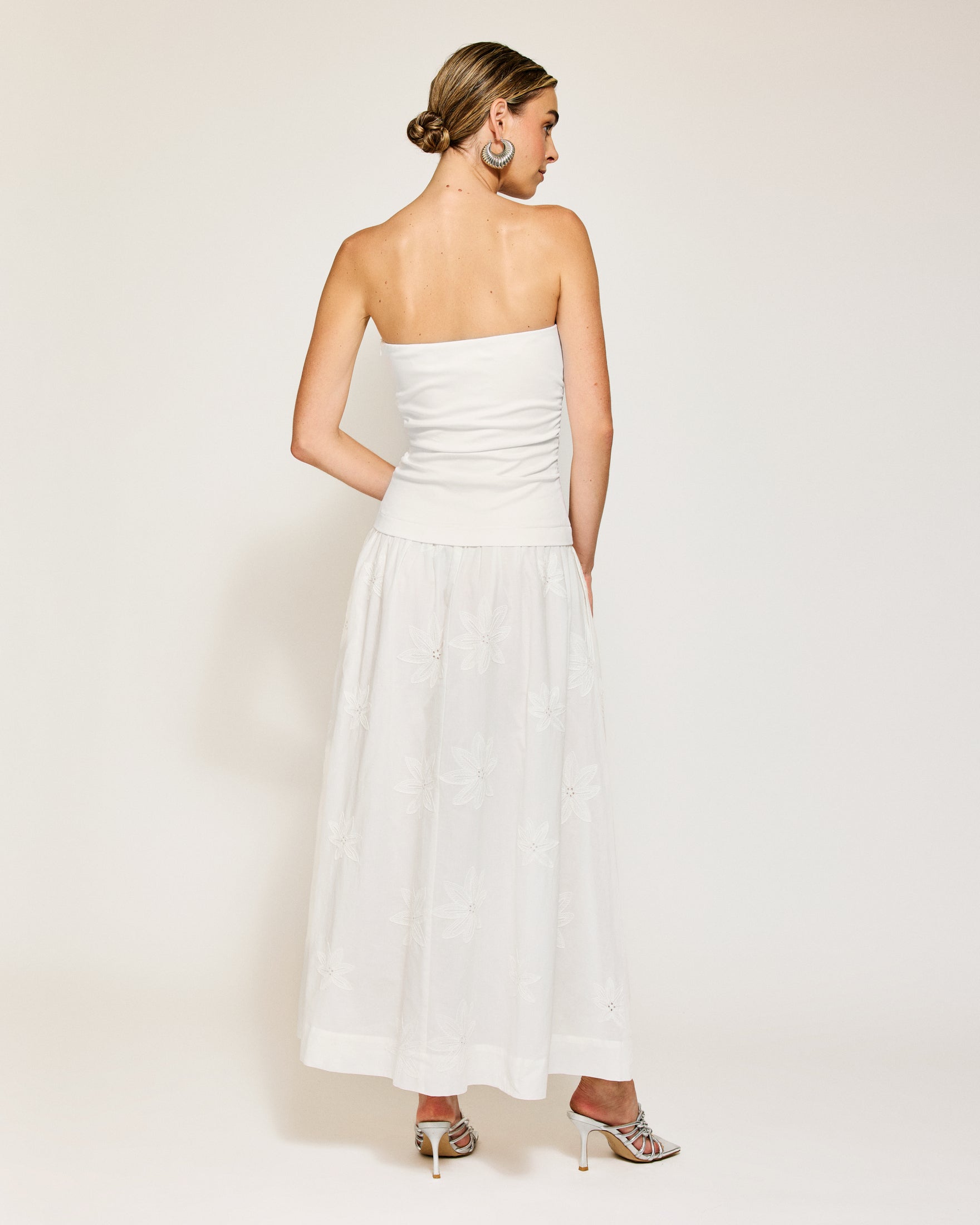 Emberly Mix- Media Dress | White - Glamourous Grace