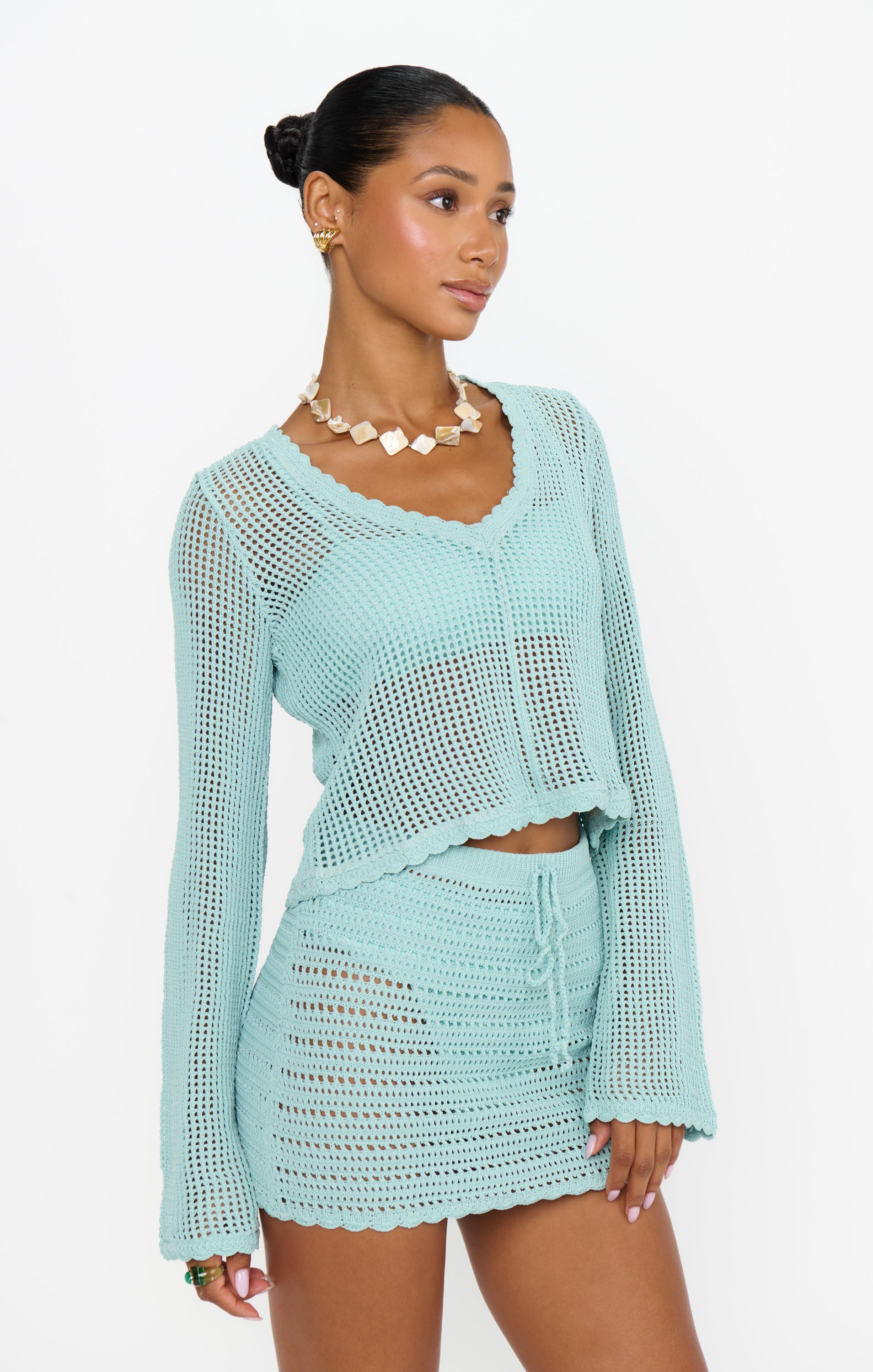 Offshore Jelly Mint Crochet Skirt