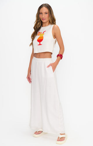 Kick Back White Linen Pants - Glamourous Grace