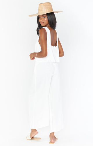 Kick Back White Linen Pants - Glamourous Grace