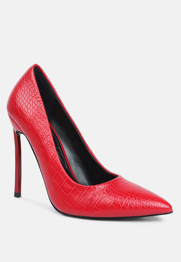 Urchin Croc High Stiletto Heel Pumps - Glamourous Grace