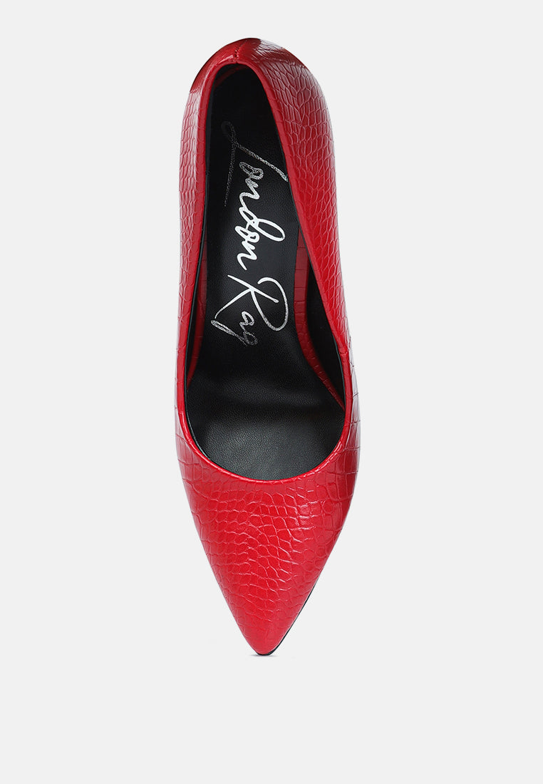 Urchin Croc High Stiletto Heel Pumps - Glamourous Grace
