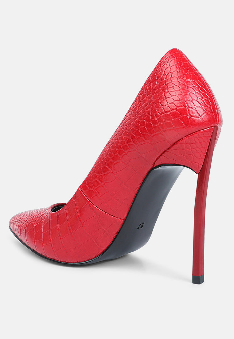 Urchin Croc High Stiletto Heel Pumps - Glamourous Grace