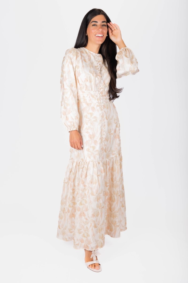Valentina Dress (Beige) - Glamourous Grace