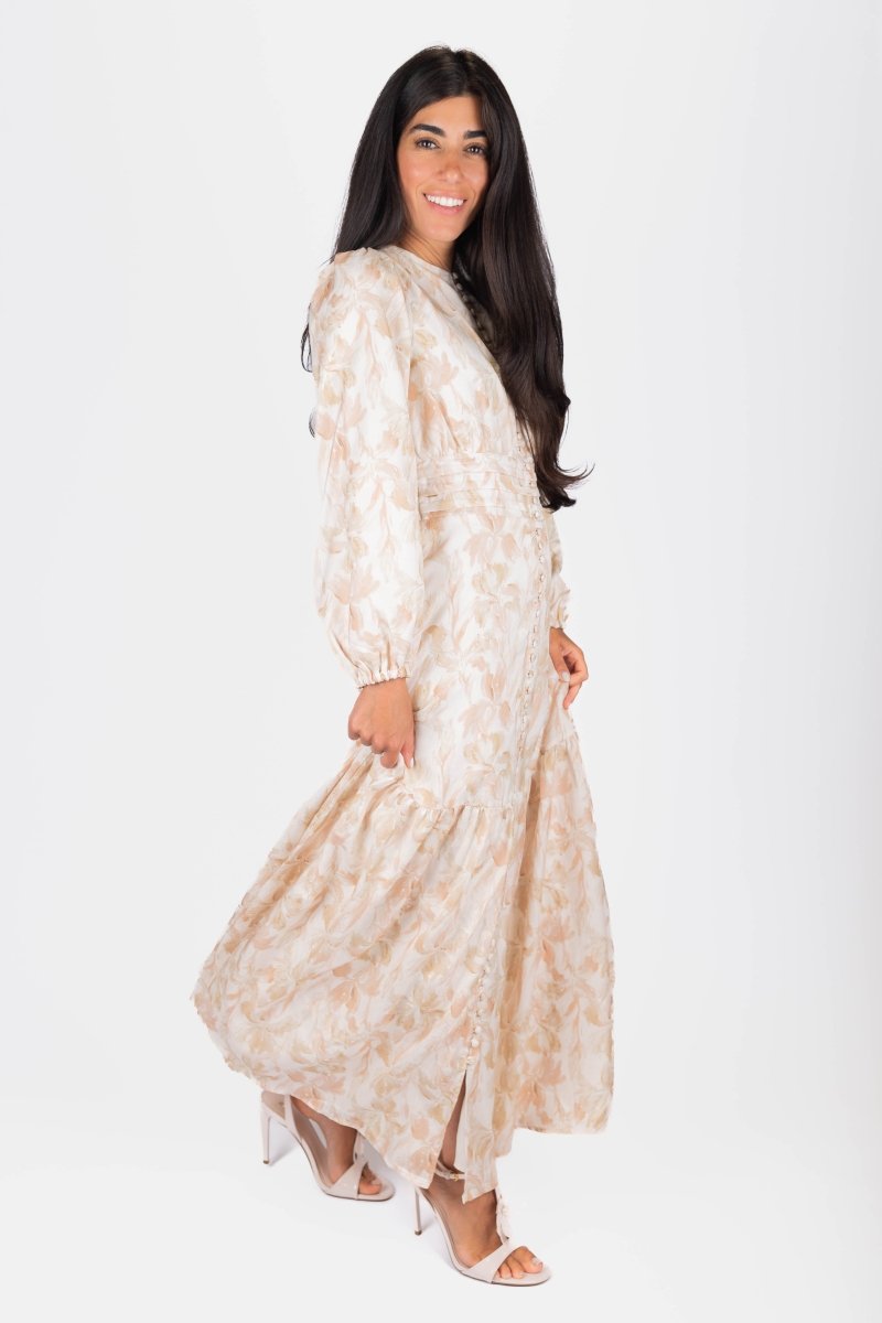 Valentina Dress (Beige) - Glamourous Grace