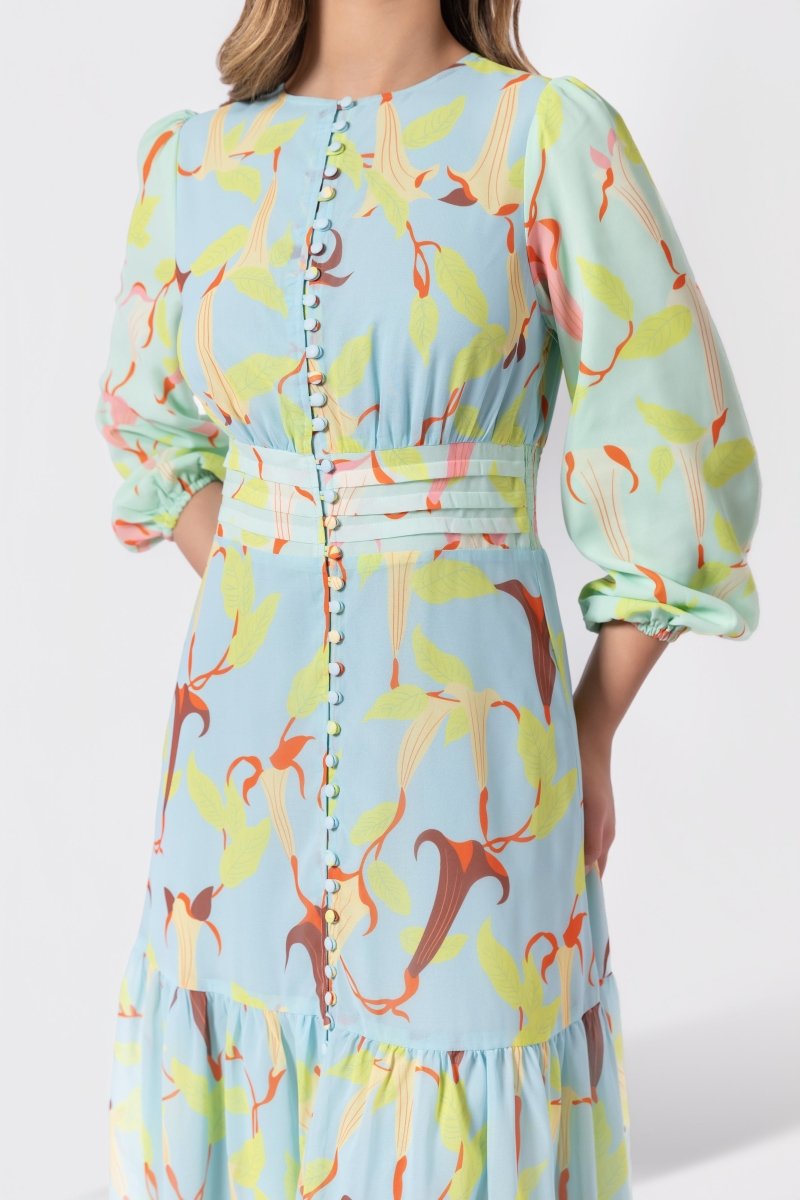 Valentina Dress (Green Blue) - Glamourous Grace