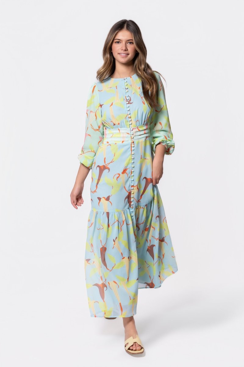 Valentina Dress (Green Blue) - Glamourous Grace