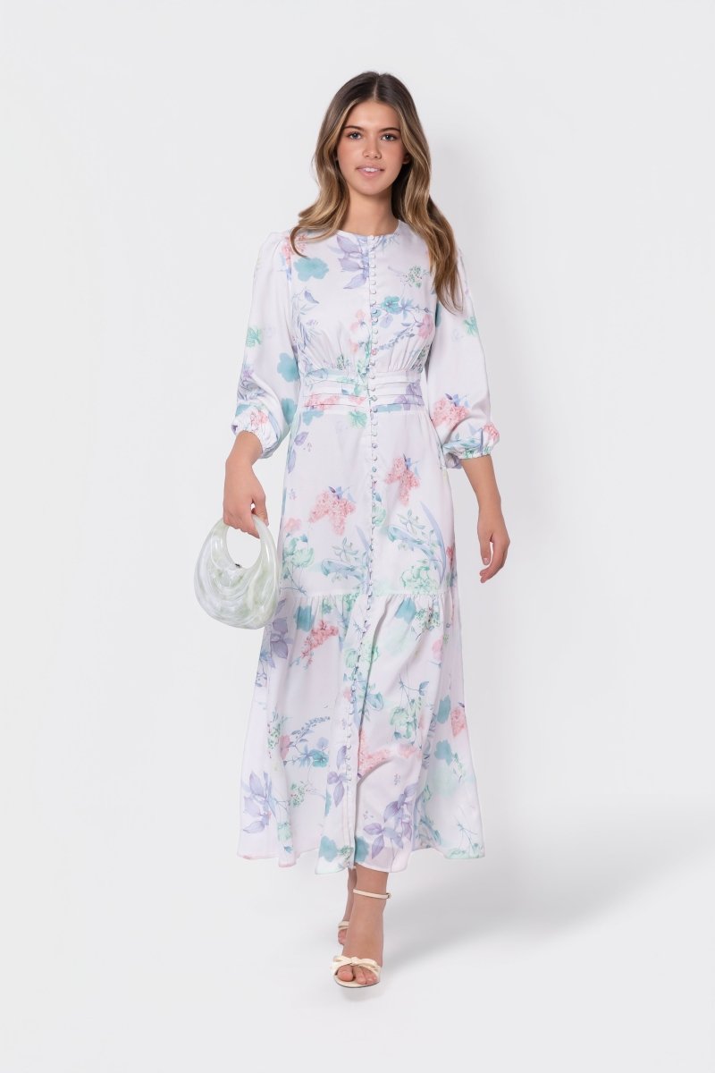 Valentina Dress (Ivory Green) - Glamourous Grace