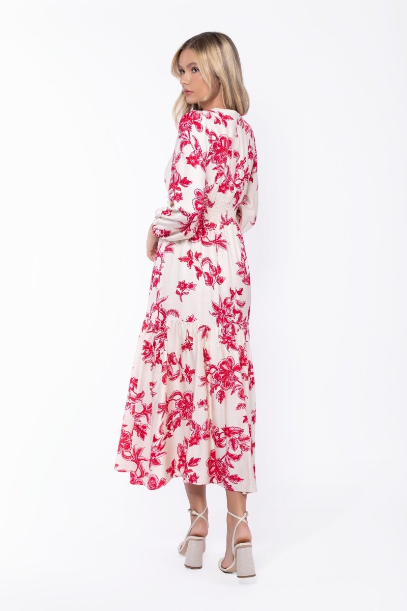 Valentina Dress (White/Pink) - Glamourous Grace