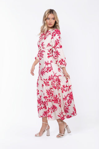 Valentina Dress (White/Pink)