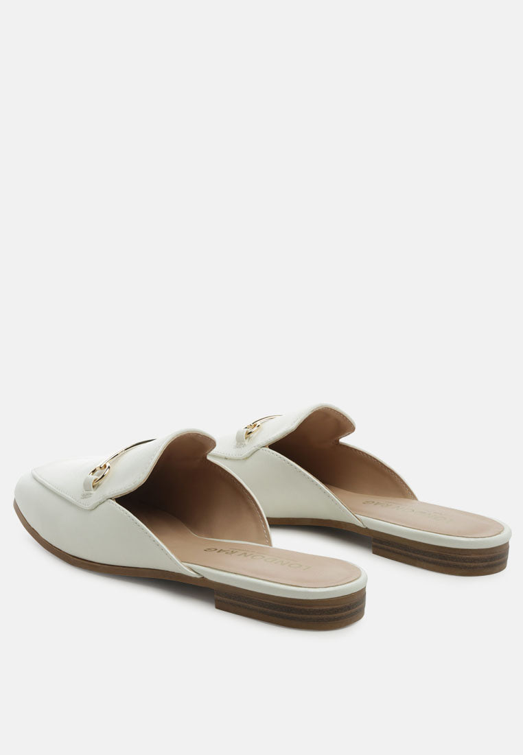 Vasiliki Faux Leather Flat Mules - Glamourous Grace