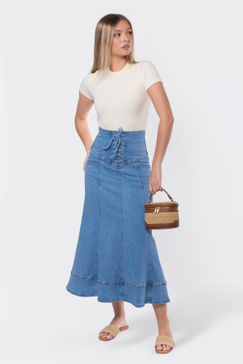 Vera Skirt (Blue) - Glamourous Grace