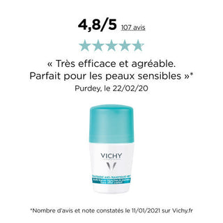 Vichy 48H Anti-Perspirant Roll-On Deodorant, No Marks