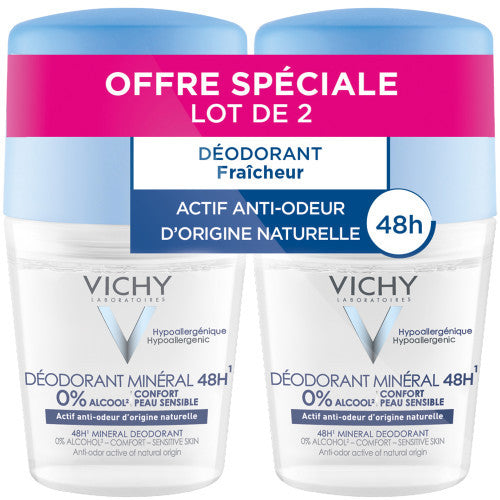 Vichy Mineral 48H Roll-On Deodorant Set of 2