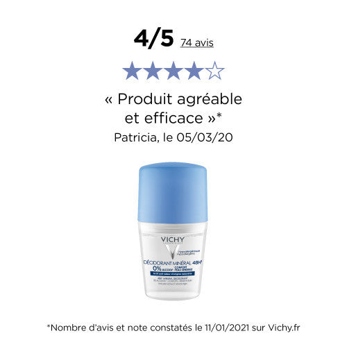 Vichy Mineral 48H Roll-On Deodorant Set of 2