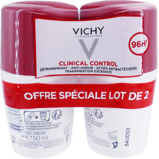 Vichy Clinical Control 48H Roll-On Deodorant - Pack of 2