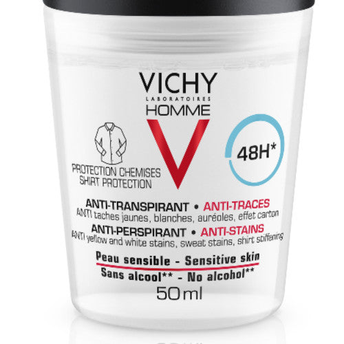 Vichy Homme 48H Anti-Trace Roll-On Deodorant Set of 2