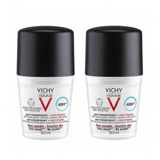 Vichy Homme 48H Anti-Trace Roll-On Deodorant Set of 2