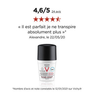 Vichy Homme 48H Anti-Trace Roll-On Deodorant Set of 2