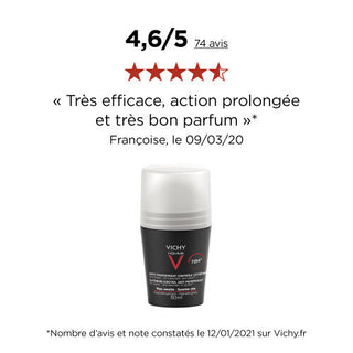 Vichy Homme 72H Anti-Perspirant Roll-On Deodorant