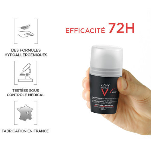 Vichy Homme 72H Anti-Perspirant Roll-On Deodorant