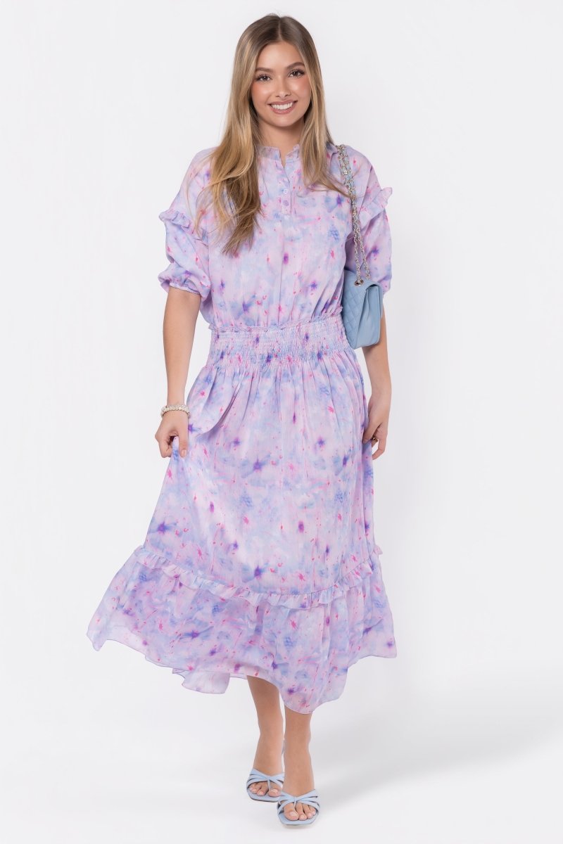 Victoria Dress (Blue Pink) - Glamourous Grace