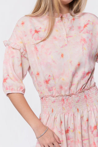 Victoria Dress (Pink Yellow)