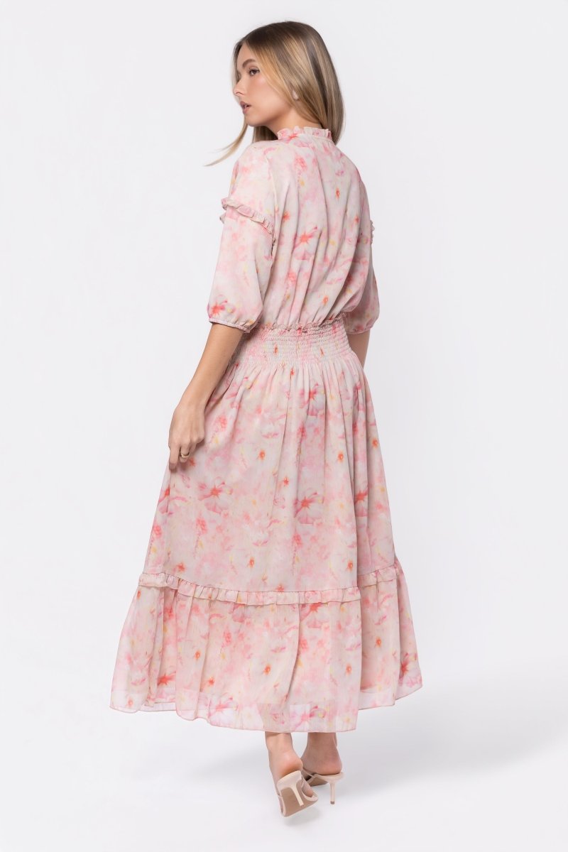 Victoria Dress (Pink Yellow) - Glamourous Grace