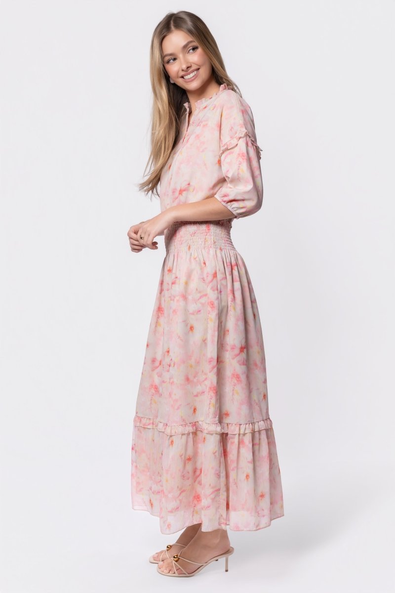 Victoria Dress (Pink Yellow) - Glamourous Grace