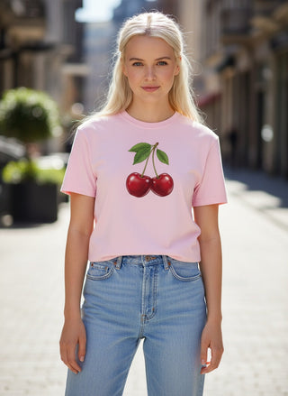 Crimson Cherrie Cotton T-Shirt
